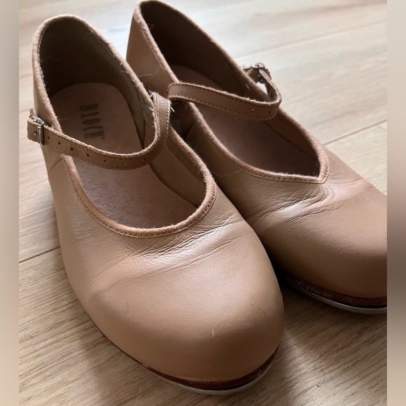 Bloch Tap-on cream tan Mary Jane Buckle leather Adult Tap shoes Techno Dance 7.5 - Picture 4 of 13